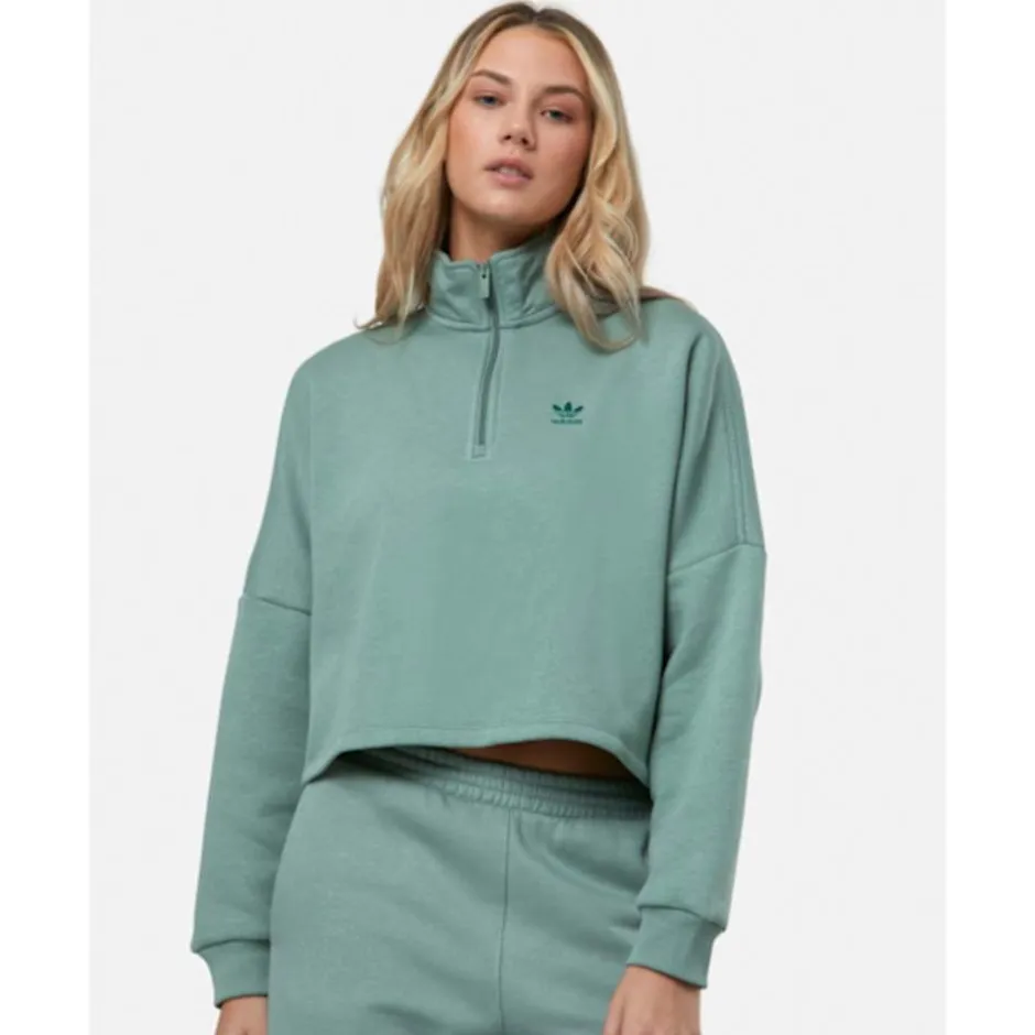 Womens Essentials Half Zip Top-adidas Originals New