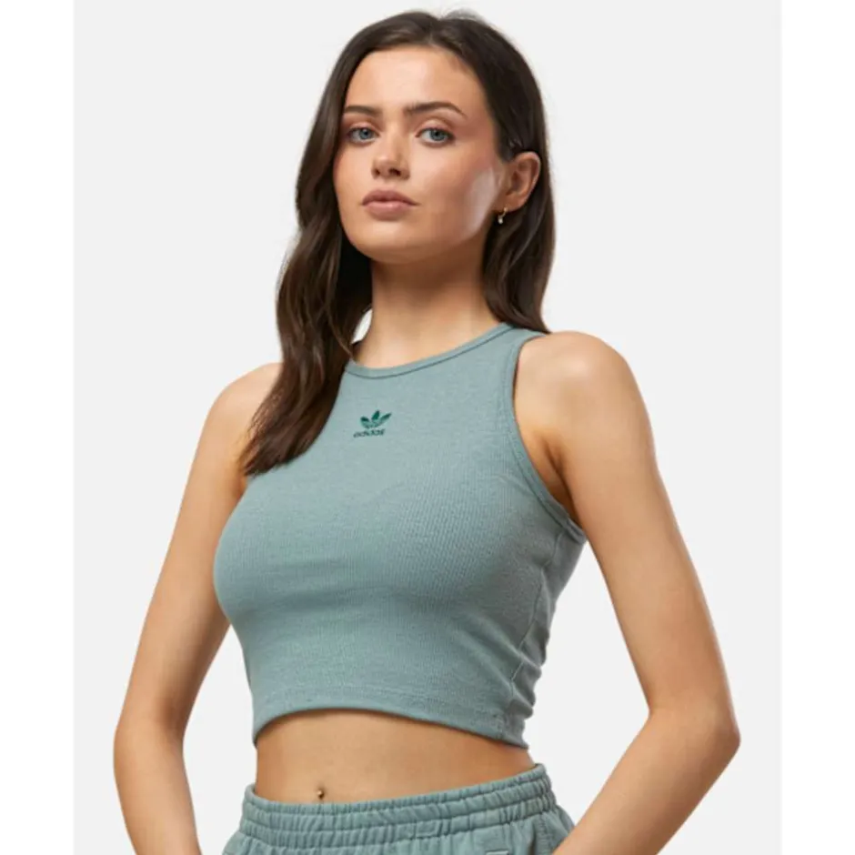 Womens Essentials Ribbed Tank Top-adidas Originals Discount