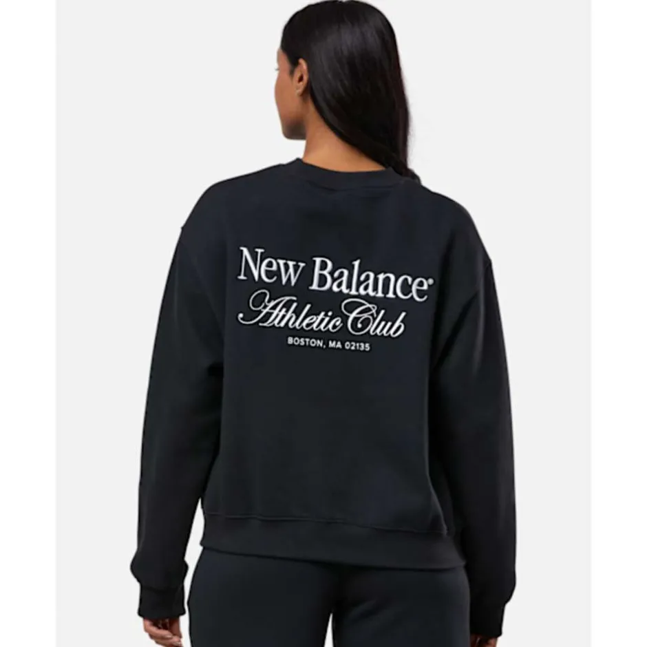 Womens Linear Heritage Crew Neck Sweatshirt-New Balance Fashion