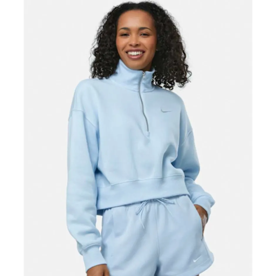 Womens Phoenix Fleece Cropped Half Zip Top-Nike Discount