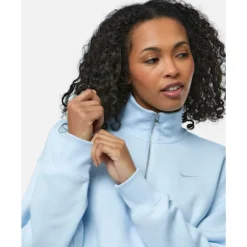 Womens Phoenix Fleece Cropped Half Zip Top-Nike Discount