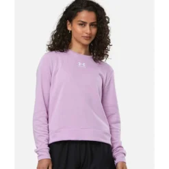 Womens Rival Fleece Crew Neck Sweatshirt-Under Armour Best